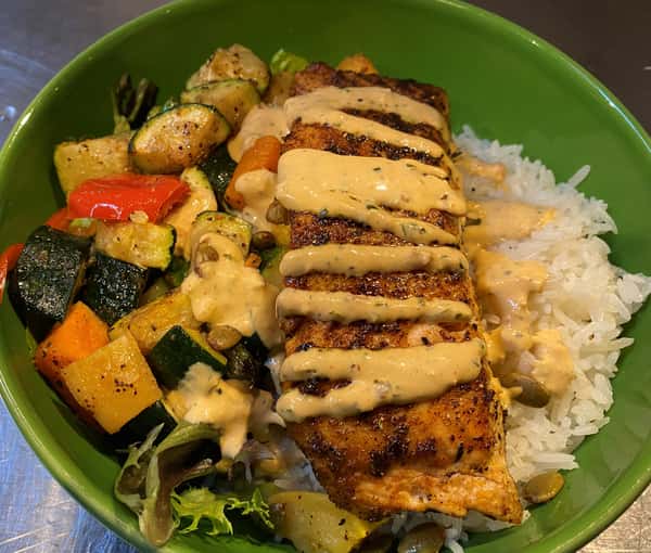 Grilled Salmon & Vegetable Bowl