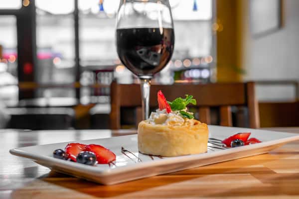 wine and dessert