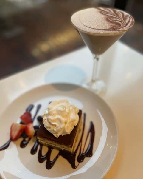 Share with your valentine or join us tonight for limited seating at the bar and treat yourself!! Our tiramisu and a martini always hits the spot ❤️