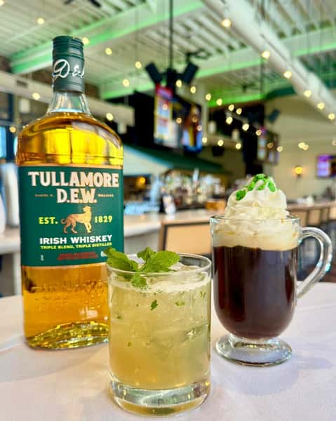 Get in the spirit for St. Paddy’s Day weekend with these tasty Irish whiskey cocktails - Irish Whiskey Smash and Tullamore Dew Irish Coffee! 🍀🍀🍀