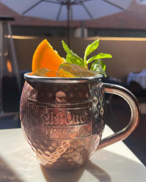 Always a favorite - our Peach Blossom Mule is back for the season! 🍑💐🍊