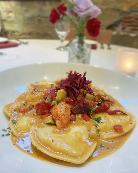 Valentines week is already in full swing at Novara! 

❤️❤️❤️

Come try specials like this adorable heart shaped ravioli with lobster and crispy beets!