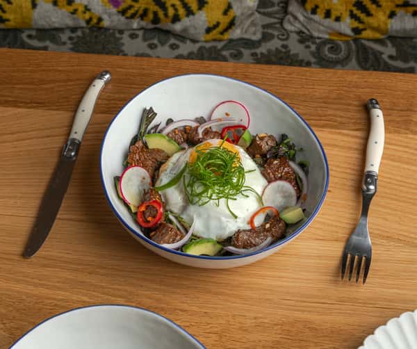 Steak and Eggs Shaking Beef*