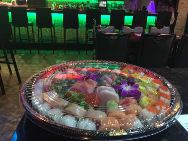 sushi platter wrapped to go