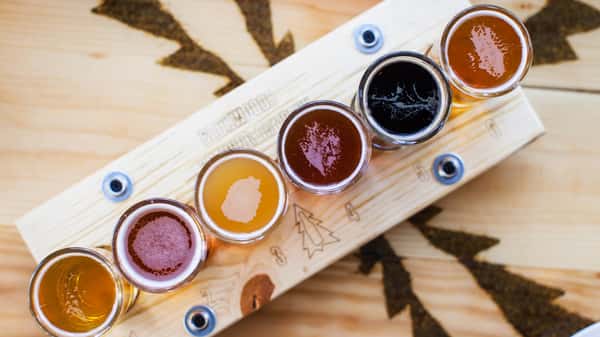 Backwoods Brewing Company Beer Flight Portland Pearl Location