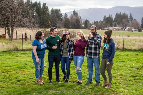 group of employees at Backwoods Brewing in Carson, WA