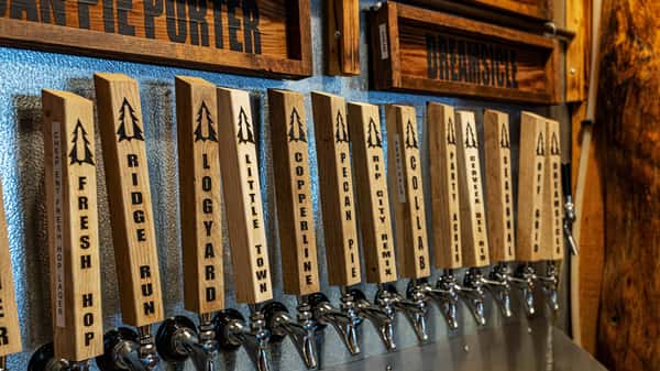 Backwoods Carson tap handles IPA lager porter seasonal stout