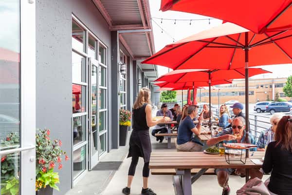 exterior tables and guests