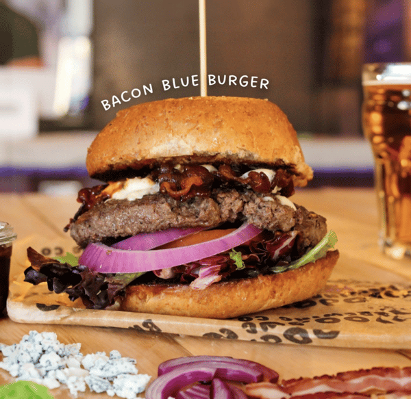 Good Vibes Bacon Blue Burger