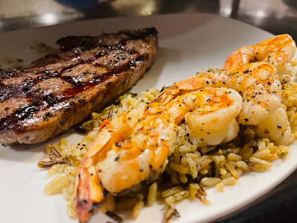 21-day aged, Angus Sirloin & Grilled Shrimp