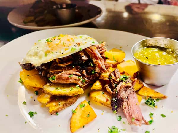 Short Rib, Potato & a fried egg