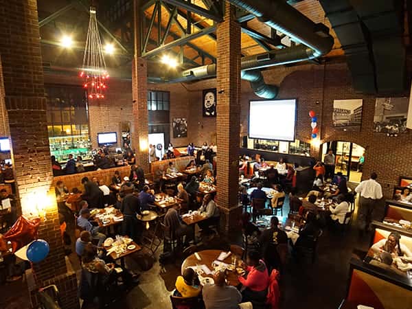 view of the busy day at paschals from above