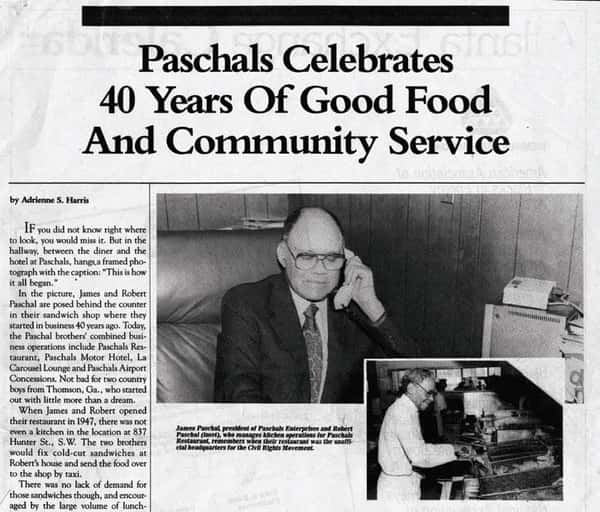 Paschals Celebrates 40 Years of Good Food & Community Services