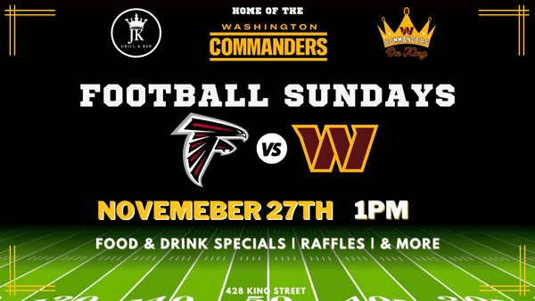 Washington Commanders vs Atlanta Falcons Football Viewing Party - John King  Grill & Dueling Piano Bar in Charleston, SC