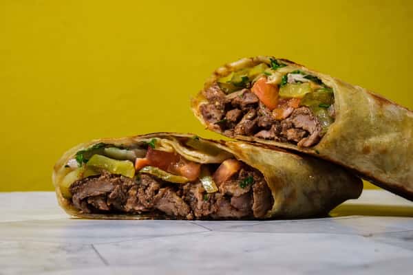 Steak Shawarma Saj Wrap