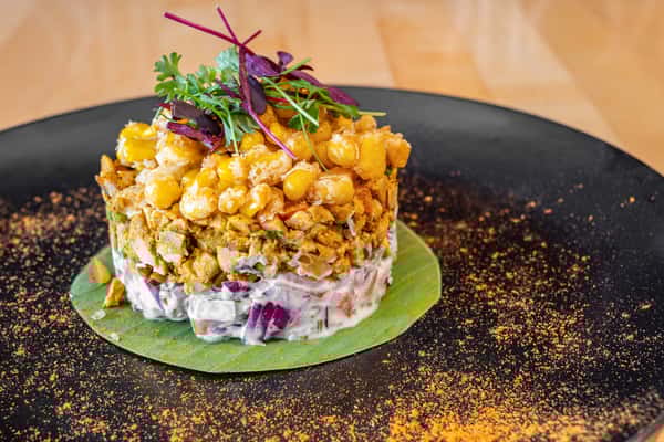Smoky Pulled Chicken and Corn Chaat