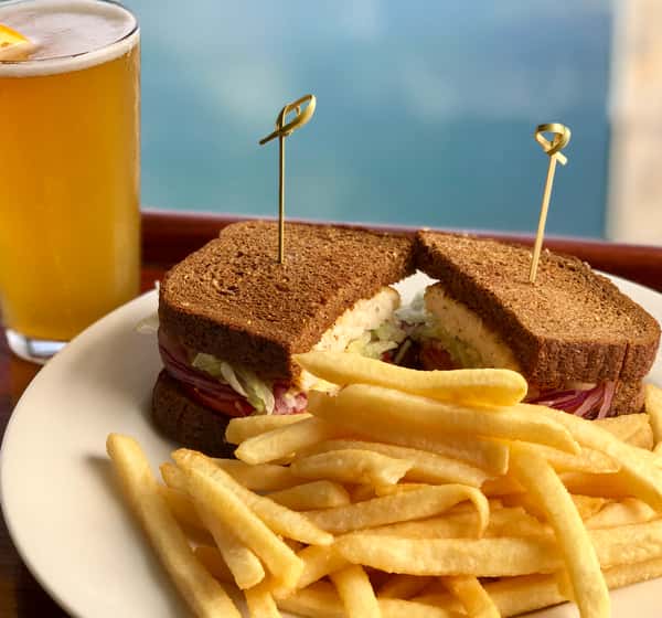 MAHI MAHI SANDWICH LUNCH Woody's Wharf Seafood Restaurant in