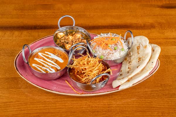 Curry Flight "butter chk, saag, vindaloo"
