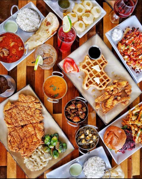 indian texan fusion cuisine plates