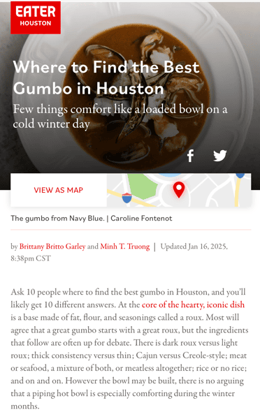 Where to find the best Gumbo in Houston