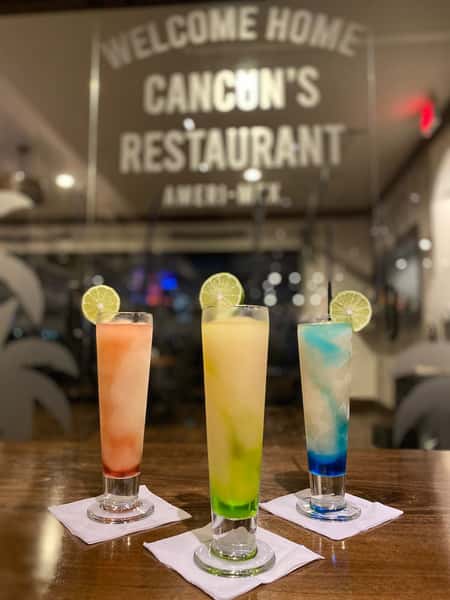 three varieties of frozen cocktails