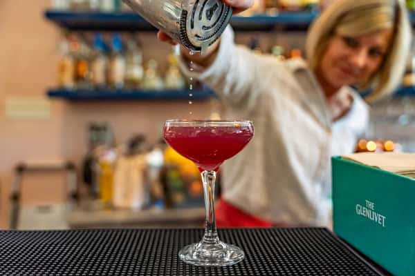 mixing drinks