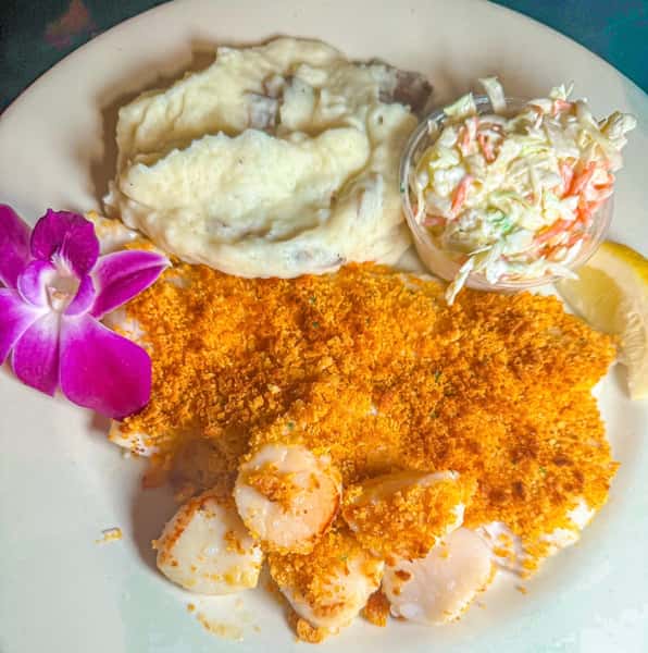 Baked Haddock and Bay Scallop Combo