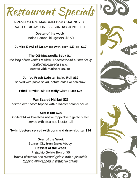 Mansfield Restaurant Specials Fresh Catch Seafood Restaurant in MA
