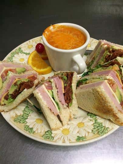 Small Sandwiches with Cup of Soup
