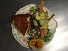 Half sandwich plate with side salad