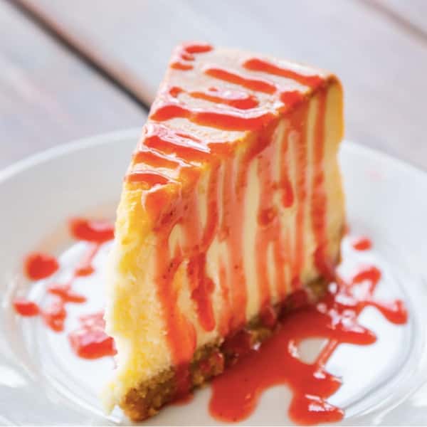 New York Style Cheescake with seasonal Fruit topping