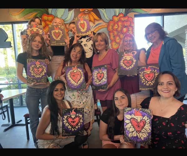 Group of people during a Valentine's event in La Casada