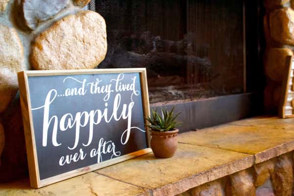 sign that says and they lived happily ever after