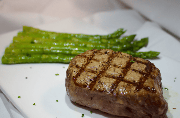 grilled filet with a side of asparagus