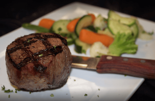 Grilled Steak with a side of vegetables