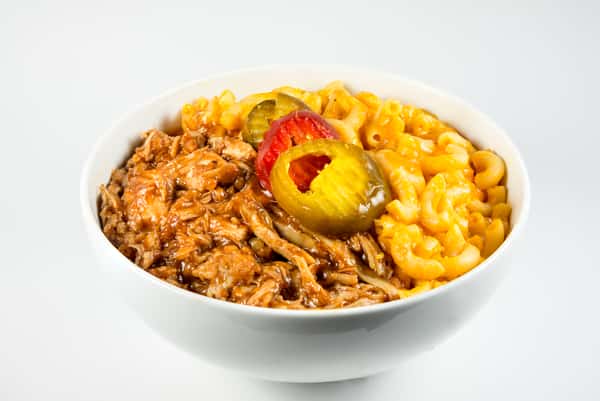 BBQ Pulled Chicken Mac & Cheese Bowl