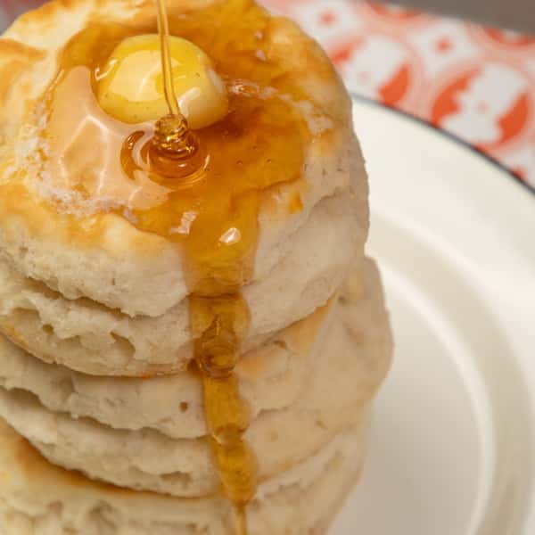 Biscuits with butter and honey