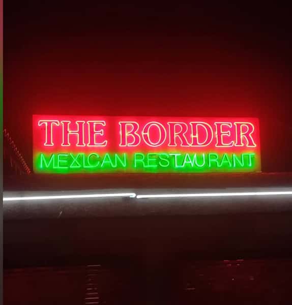 Exterior neon restaurant signage