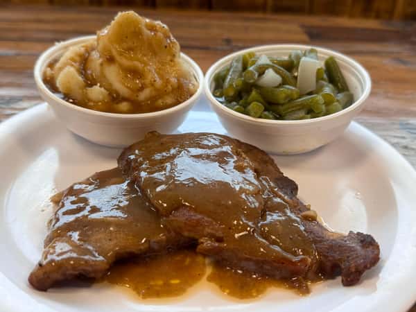 Smothered Pork Chop Plate