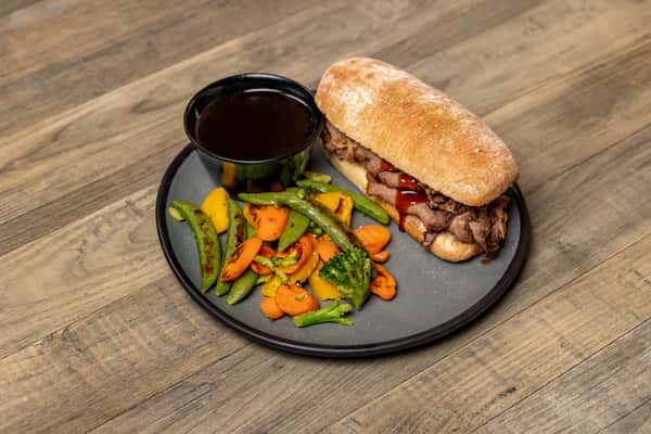 Burnt Oaks Farm Shaved Prime Rib Sandwich