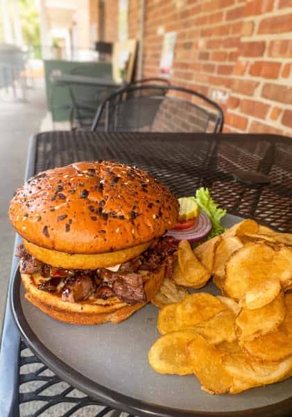 Whiskey Barrel Chopped Beef Brisket Sandwich