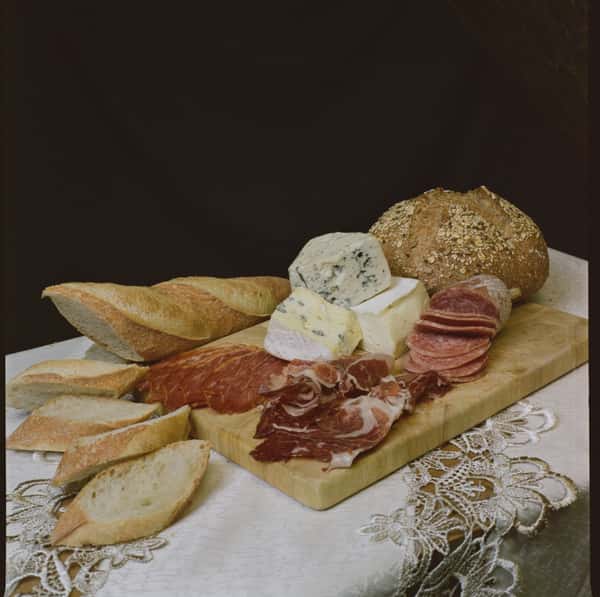 cheese, meat and bread