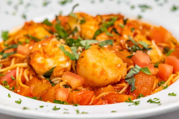 closeup of Seafood Pomodoro