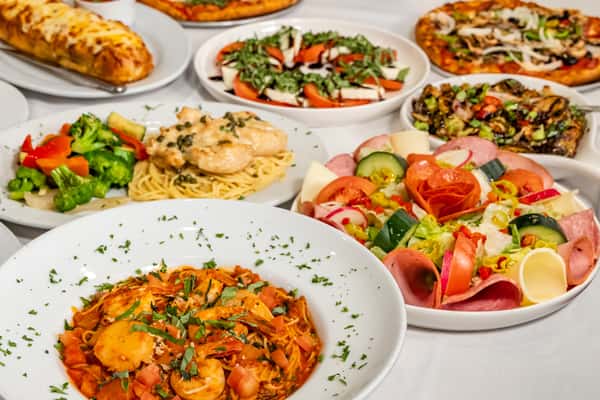 display of multiple dishes