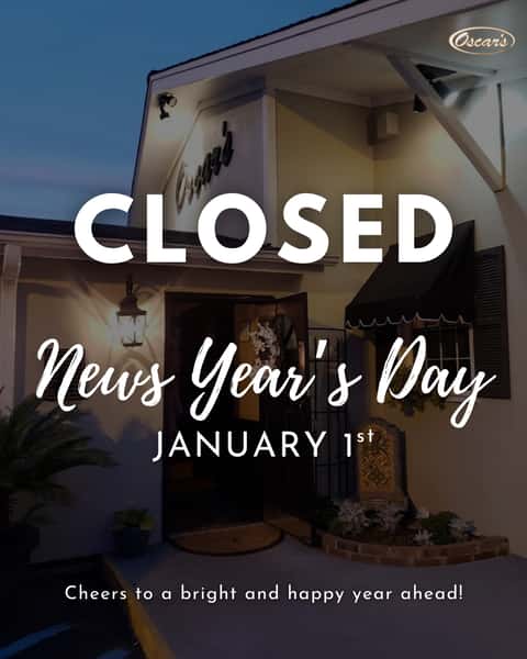 Oscar’s will be closed on January 1st as we welcome 2026 with family and friends. 🥂
Thank you for being part of our story this past year—we can’t wait to share more good food, laughter, and memories with you in the new one.
Cheers to a bright and happy year ahead!
#OscarsofSummerville #privateevents #CelebrateWithOscars #newyear