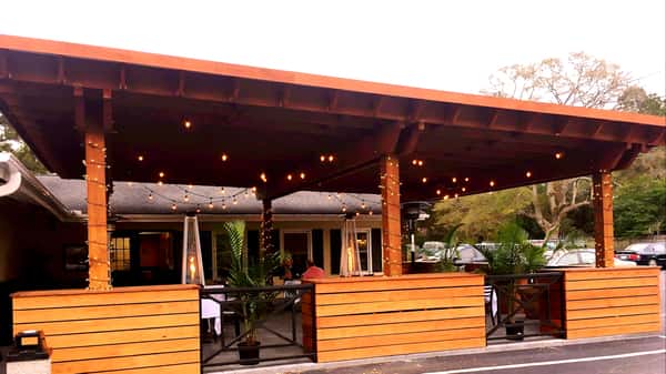 guests in outdoor seating area