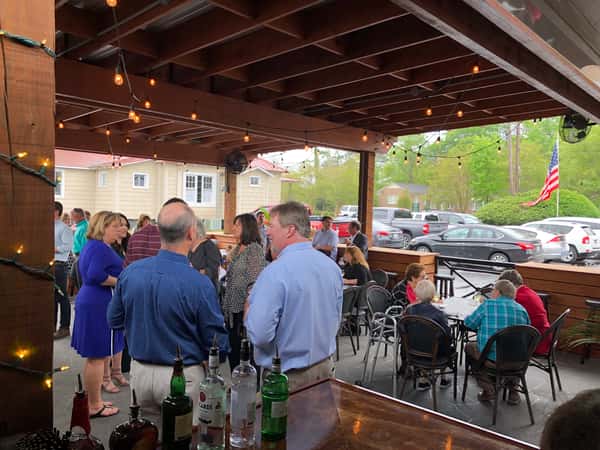 guests in outdoor seating area