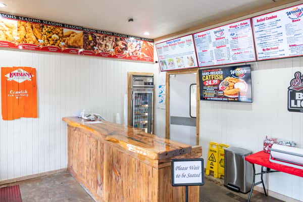 Interior ordering counter with menu boards