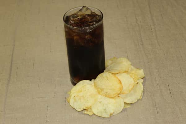 drink and chips