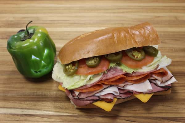 monster sub with veggies